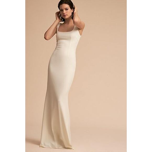 NWT Anthropologie BHLDN Katie May Lucy Maxi Dress $280 SIZE 8 Off-White - Picture 1 of 6